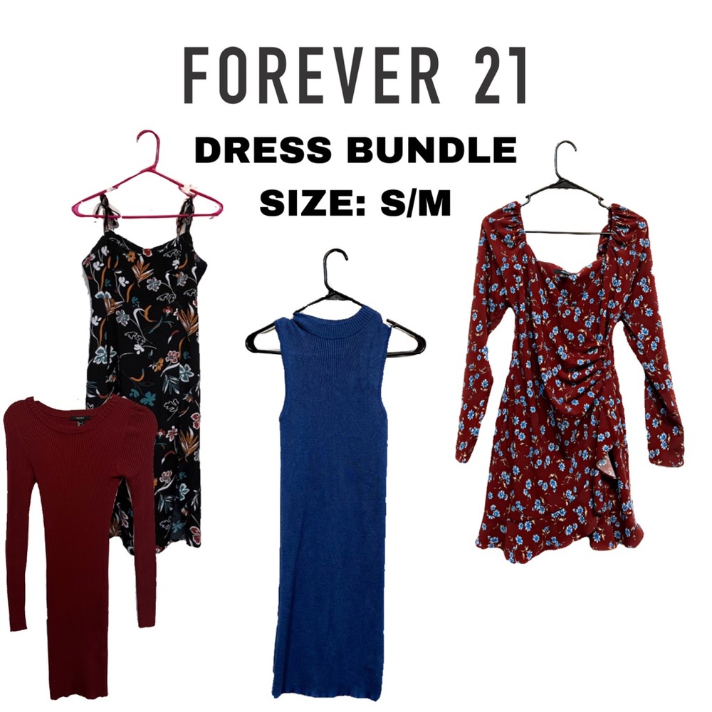 4 FOREVER 21 DRESSES. BEARLY WORN